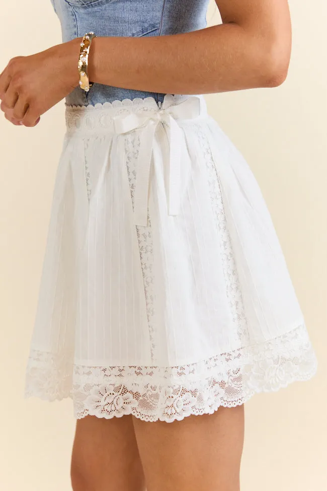 White Noise Ivory Woven Skort,Women Skirts Comfort