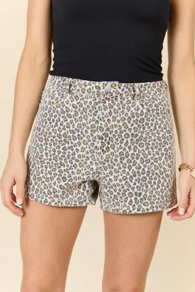 Wild About You Leopard Denim Shorts,Women Shorts