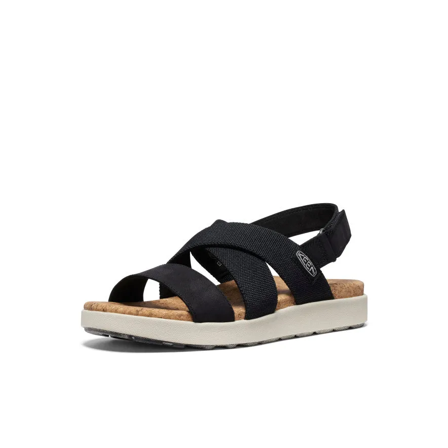 Women's Elle Criss Cross Sandal  |  Black/Birch,Soft Comfortable Sandals
