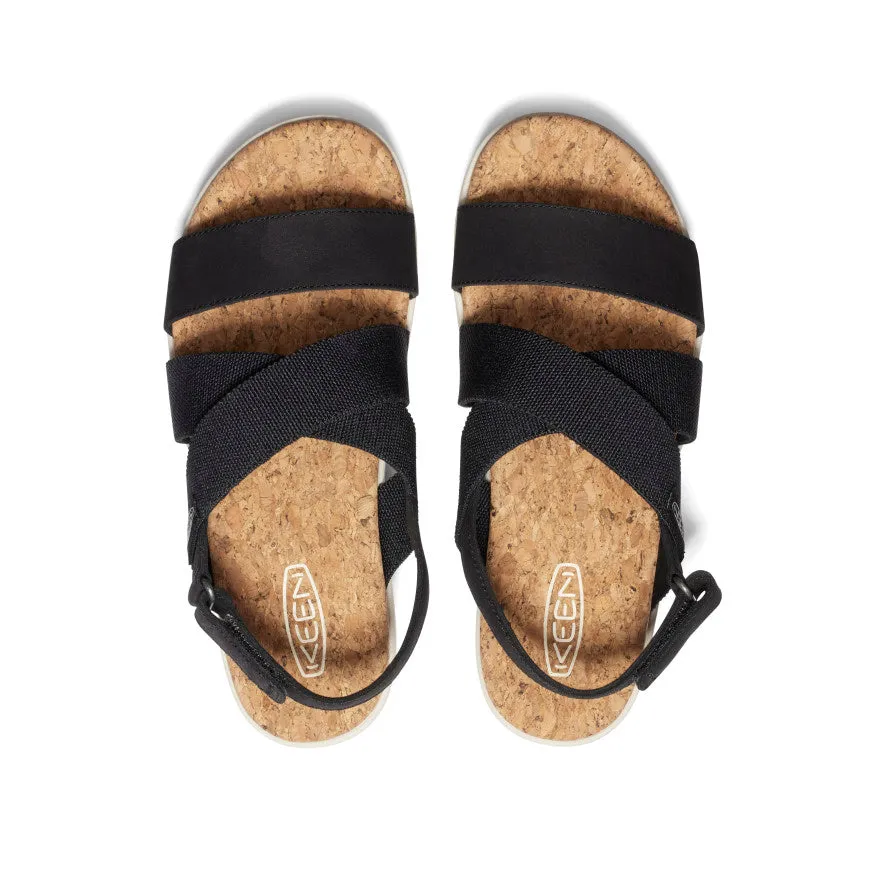 Women's Elle Criss Cross Sandal  |  Black/Birch,Soft Comfortable Sandals