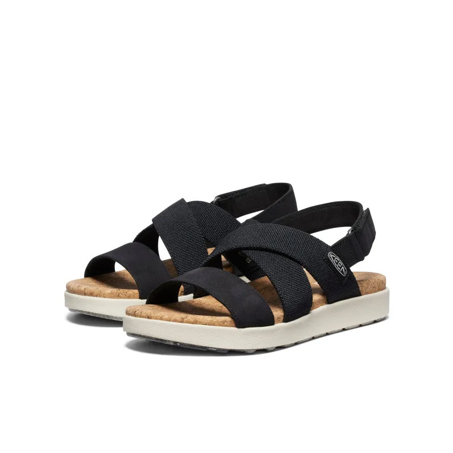 Women's Elle Criss Cross Sandal  |  Black/Birch,Soft Comfortable Sandals
