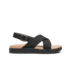 Women's Elle Luxe Cross Strap Sandal  |  Black/Black,Soft Comfortable Sandals