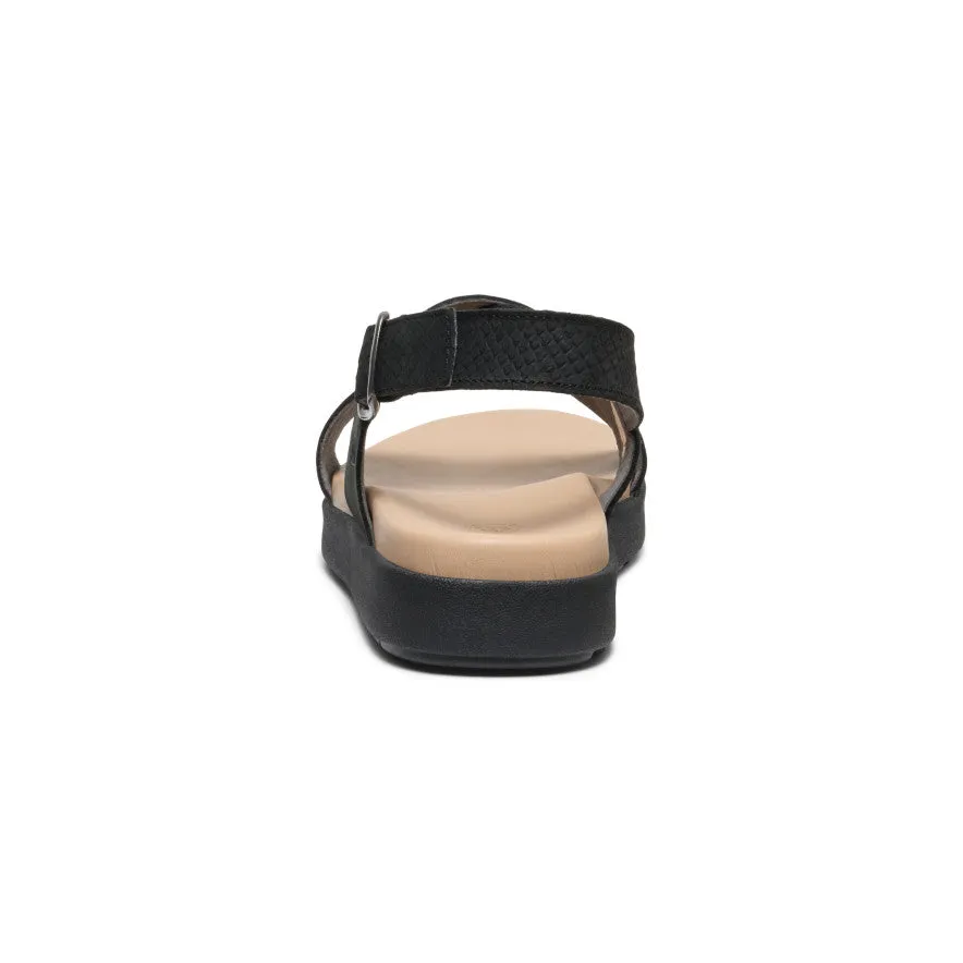 Women's Elle Luxe Cross Strap Sandal  |  Black/Black,Soft Comfortable Sandals