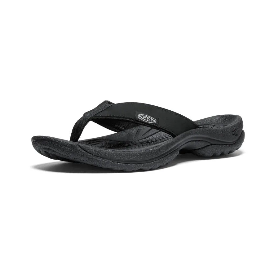 Women's Kona Leather Flip-Flop  |  Black/Vapor,Comfort