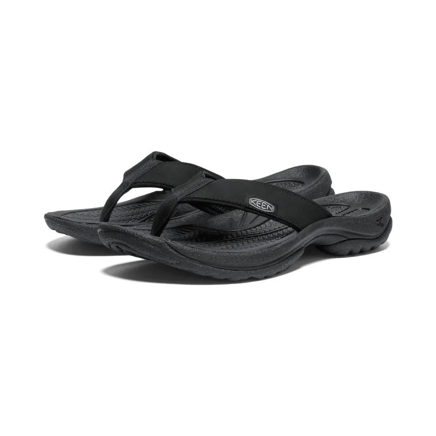 Women's Kona Leather Flip-Flop  |  Black/Vapor,Comfort