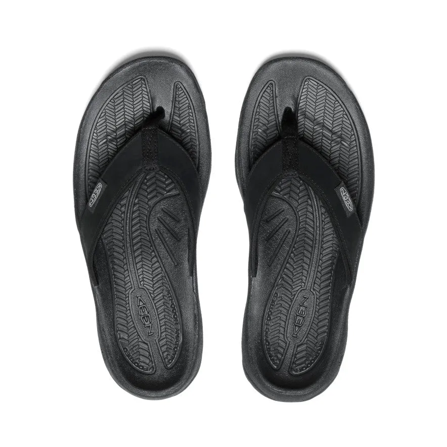 Women's Kona Leather Flip-Flop  |  Black/Vapor,Comfort