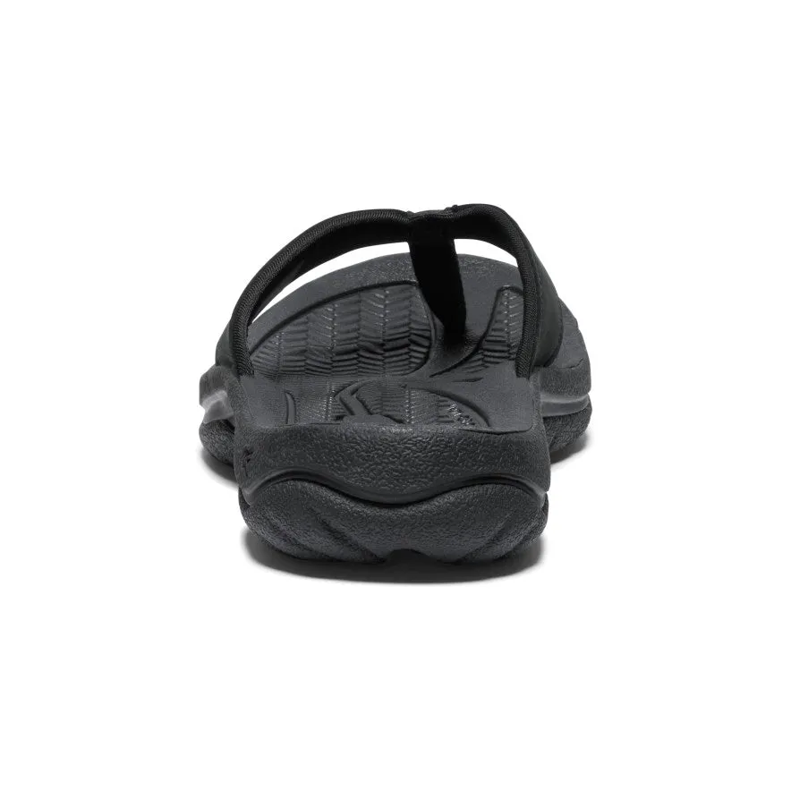 Women's Kona Leather Flip-Flop  |  Black/Vapor,Soft Comfortable Sandals
