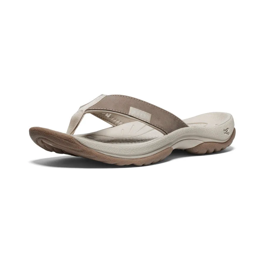 Women's Kona Leather Flip-Flop  |  Brindle/Silver Birch,Comfort