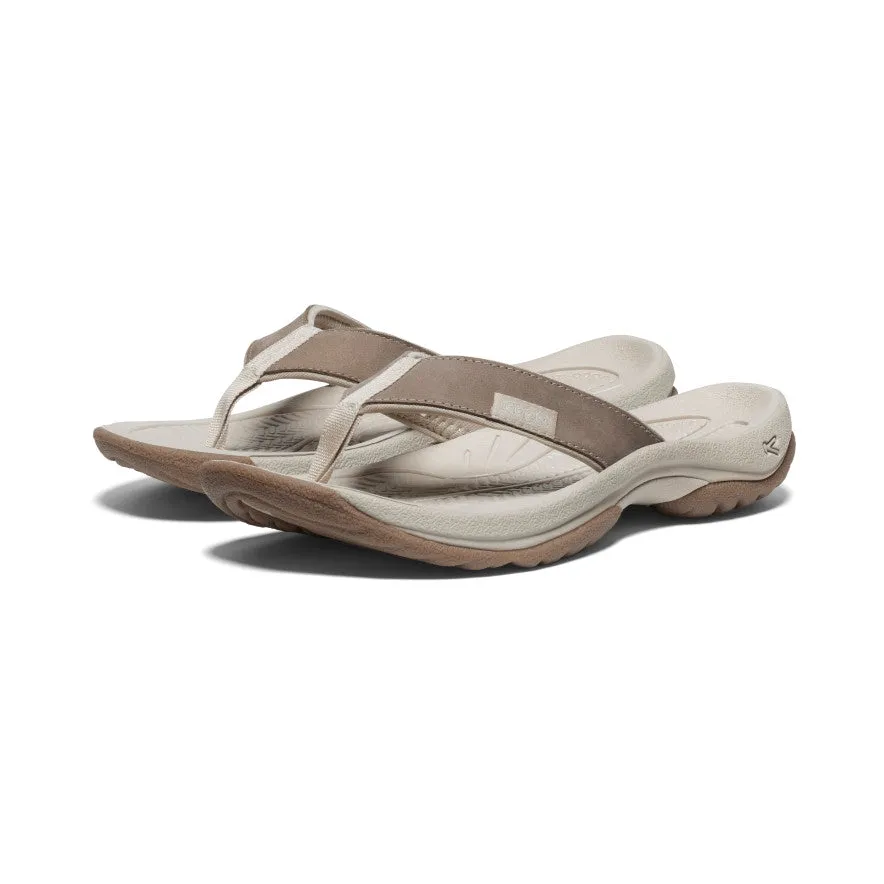 Women's Kona Leather Flip-Flop  |  Brindle/Silver Birch,Comfort