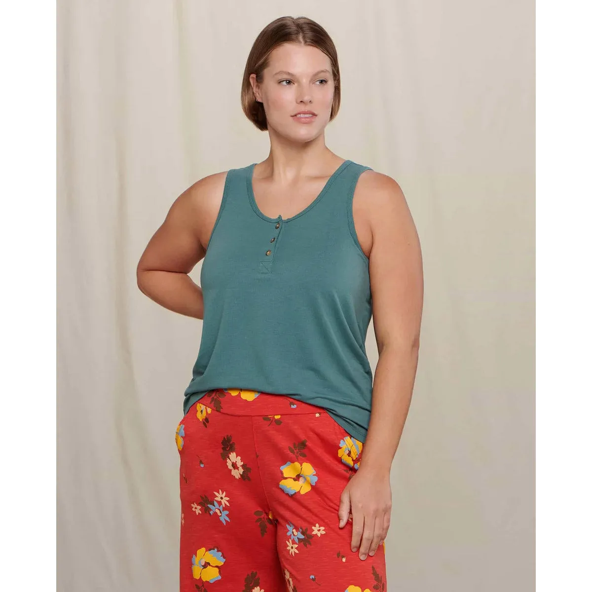 Women's Piru Henley Tank,Women Top